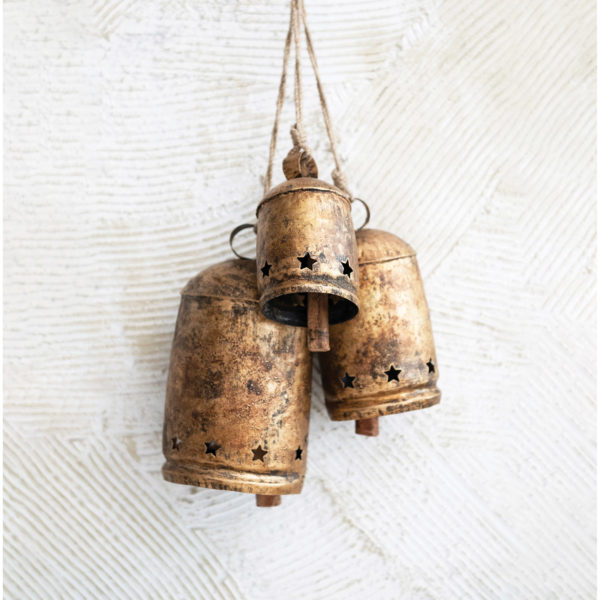 Metal Bell on Jute Rope with Star Cut-Outs - Image 2