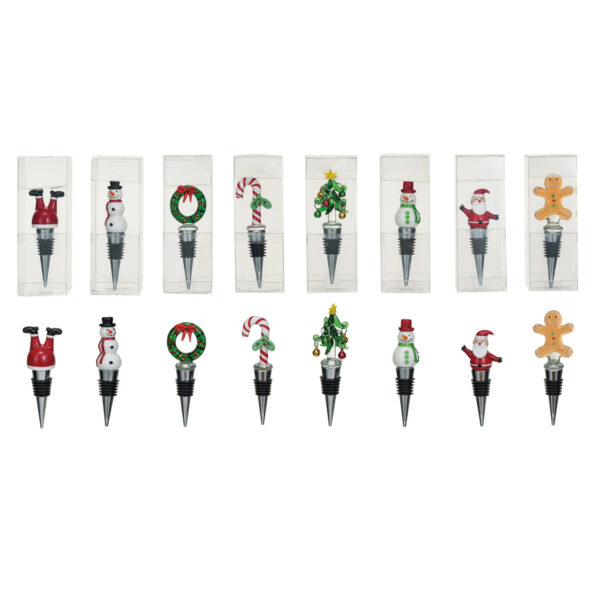 Wine Stopper w/ Hand-Painted Glass Holiday Icon