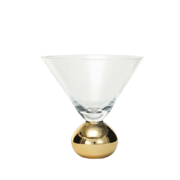 Martini Glass w/ Gold Electroplated Ball Stem