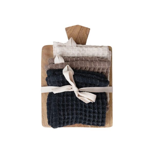 Waffle Weave Dish Cloths w/ Cheese/Serving Board