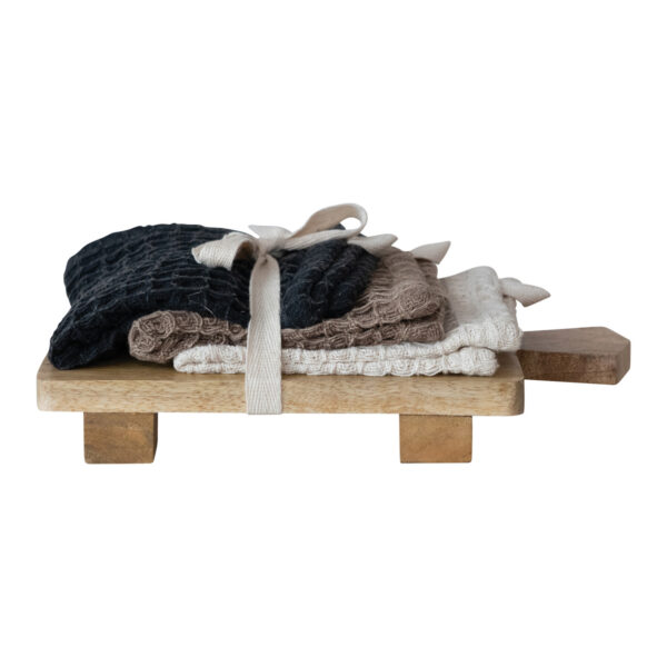 Waffle Weave Dish Cloths w/ Cheese/Serving Board - Image 2