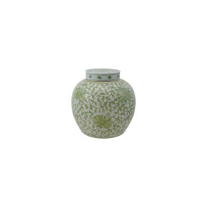Decorative Hand-Painted Stoneware Ginger Jar
