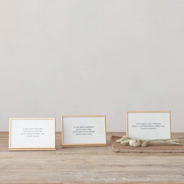 Metal & Glass Frames w/ Easel & Sayings - Image 2